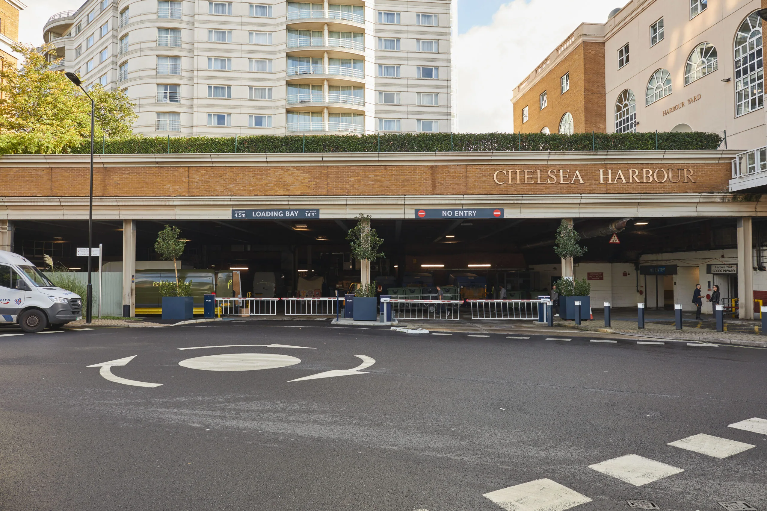Chelsea Harbour Storage loading bay and grand entrance