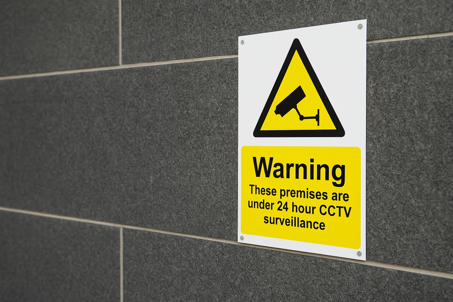 CCTV Sign on grey wall